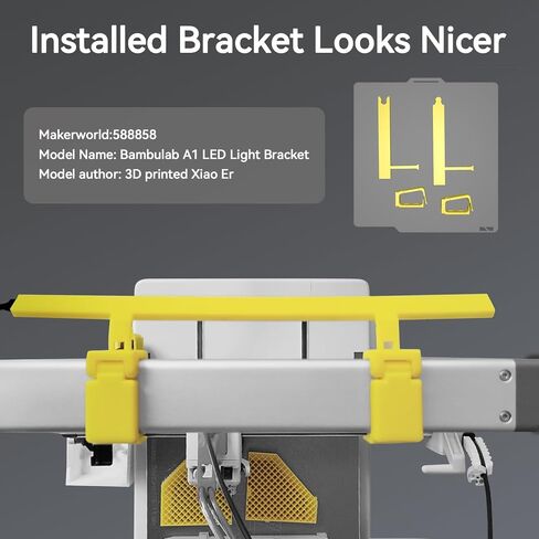 UNITAK3D A1 MINI LED Light Strip 24V 190mm تسهيل التثبيت الشريط ضوء السطوع العالي مع كابل 480 مم متوافق فقط مع Bambulab A1 Mini 3D Printer in Kuwait