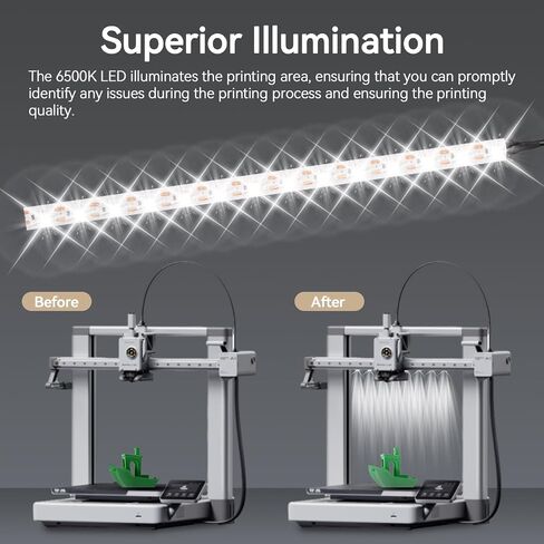 UNITAK3D A1 MINI LED Light Strip 24V 190mm تسهيل التثبيت الشريط ضوء السطوع العالي مع كابل 480 مم متوافق فقط مع Bambulab A1 Mini 3D Printer in Kuwait