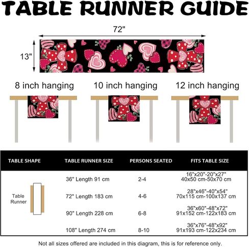 Christian Valentines Day Cross Table Runner, Religious Pink Red Love Hearts Kitchen Dining Table Decoration, Anniversary Wedding Burlap Indoor Outdoor Home Decor Party Supply 13 x 72 Inches in Saudi Arabia