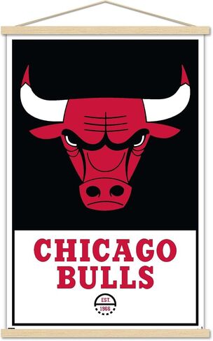 Trends International NBA Chicago Bulls - Logo 21 Wall Poster, 22.375" x 34", Print and Black Hanger Bundle in Saudi Arabia