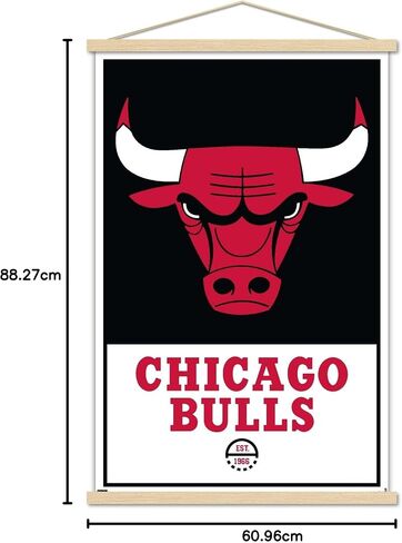Trends International NBA Chicago Bulls - Logo 21 Wall Poster, 22.375" x 34", Print and Black Hanger Bundle in Saudi Arabia