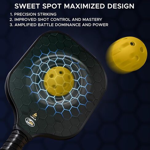 مجموعة مجداف كرة المخلل الخشبية من إيكونور | مجاذيف من خشب الأساس الفاخر مكونة من 9 طبقات مع 4 كرات | 4 مناشف تبريد وحقيبة حمل | تجربة Pickleball النهائية للمتعة في الهواء الطلق والترابط العائلي | أسود in Kuwait