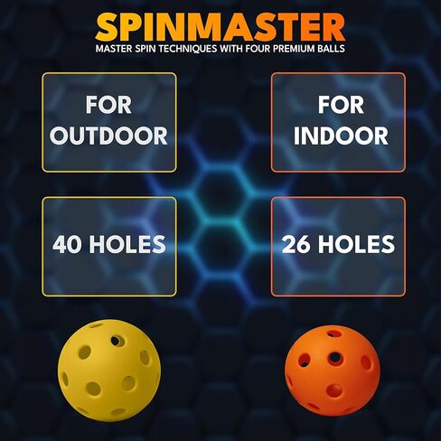 مجموعة مجداف كرة المخلل الخشبية من إيكونور | مجاذيف من خشب الأساس الفاخر مكونة من 9 طبقات مع 4 كرات | 4 مناشف تبريد وحقيبة حمل | تجربة Pickleball النهائية للمتعة في الهواء الطلق والترابط العائلي | أسود in Kuwait