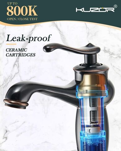 Vintage Brass Bathroom Faucets, 5-Minutes Installation, Antique Single Hole Sink Faucet Easy to Handle - for Bathroom/Vanity/Rv - 6.69 Inch Faucet Height, 23.6 Oz Weight - Matte Black in Saudi Arabia
