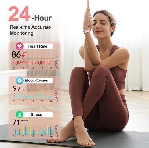 Health Fitness Tracker with 24/7 Heart Rate, Blood Oxygen, Blood Pressure, Sleep Tracker, 5ATM Waterproof Activity Trackers with Step Tracker, Pedometer (S & L Bands Included) in Saudi Arabia
