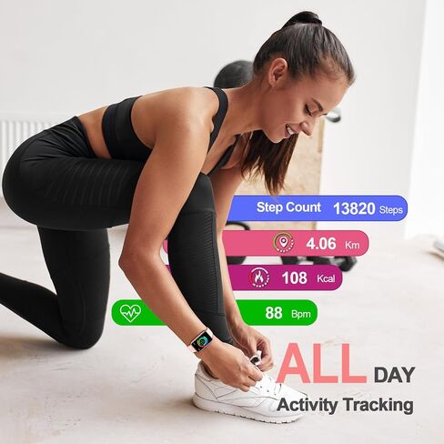 Health Fitness Tracker with 24/7 Heart Rate, Blood Oxygen, Blood Pressure, Sleep Tracker, 5ATM Waterproof Activity Trackers with Step Tracker, Pedometer (S & L Bands Included) in Saudi Arabia