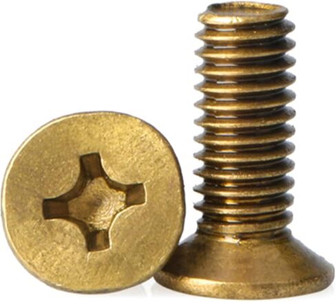 NACX M3 x 10mm Flat Head Phillips Machine Screws Bolts Countersunk Screws, Brass, 150Pcs in Kuwait