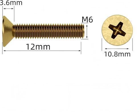 NACX M3 x 10mm Flat Head Phillips Machine Screws Bolts Countersunk Screws, Brass, 150Pcs in Kuwait