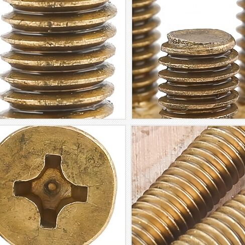 NACX M3 x 10mm Flat Head Phillips Machine Screws Bolts Countersunk Screws, Brass, 150Pcs in Kuwait