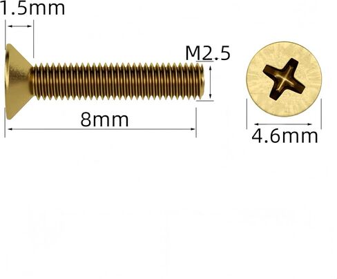 NACX M3 x 10mm Flat Head Phillips Machine Screws Bolts Countersunk Screws, Brass, 150Pcs in Kuwait