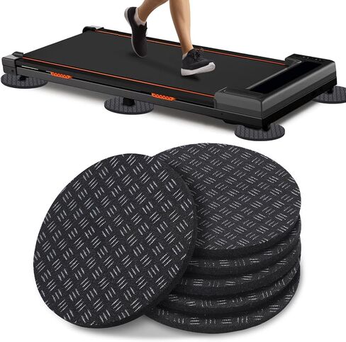 TOBWOLF 6PCS Treadmill Mat Pads, 4" x 4" x 0.2" Double-Sided Non-Slip Exercise Equipment Mat for Floor Protection, High Density Silicone Anti Vibration Pad for Treadmill, Walking Pad, Exercise Bike in Saudi Arabia