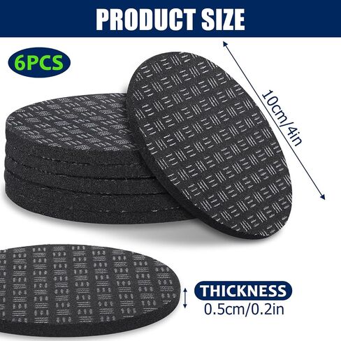 TOBWOLF 6PCS Treadmill Mat Pads, 4" x 4" x 0.2" Double-Sided Non-Slip Exercise Equipment Mat for Floor Protection, High Density Silicone Anti Vibration Pad for Treadmill, Walking Pad, Exercise Bike in Saudi Arabia