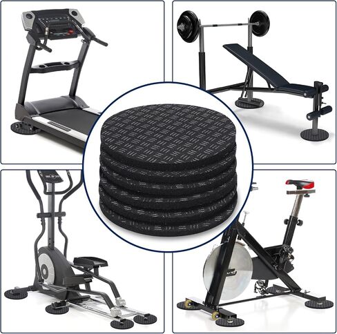 TOBWOLF 6PCS Treadmill Mat Pads, 4" x 4" x 0.2" Double-Sided Non-Slip Exercise Equipment Mat for Floor Protection, High Density Silicone Anti Vibration Pad for Treadmill, Walking Pad, Exercise Bike in Saudi Arabia