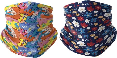 2 Pack Neck Gaiter with Ear Loops Full Head Mask Neck Covers Bandana Cloth Face Gaiter Mask Headwear in Saudi Arabia