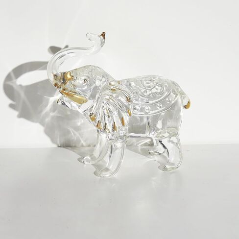 Handcrafted Unique Glass Elephant Statue - Elegant Elephant Figurines for Home Decor Holiday Party Crystal Gifts in Saudi Arabia
