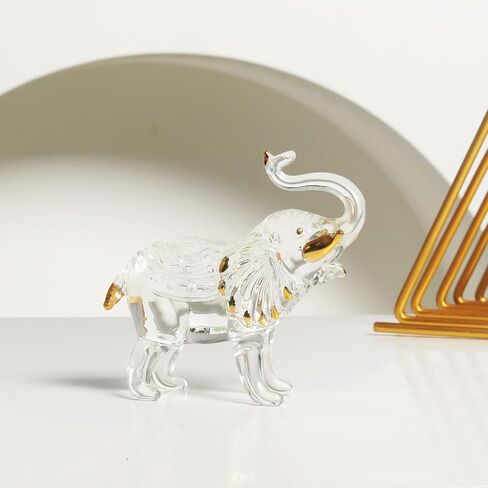 Handcrafted Unique Glass Elephant Statue - Elegant Elephant Figurines for Home Decor Holiday Party Crystal Gifts in Saudi Arabia