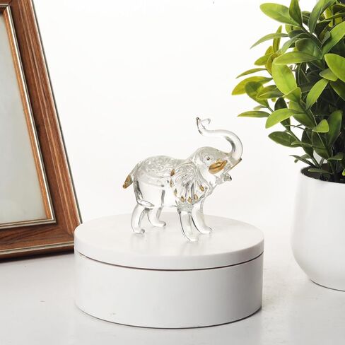 Handcrafted Unique Glass Elephant Statue - Elegant Elephant Figurines for Home Decor Holiday Party Crystal Gifts in Saudi Arabia