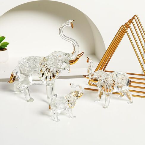 Handcrafted Unique Glass Elephant Statue - Elegant Elephant Figurines for Home Decor Holiday Party Crystal Gifts in Saudi Arabia