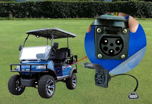 Charger Receptacle Fits for Evolution ICON EV Golf Carts, Replaces OEM# 2.04.0602 in Saudi Arabia
