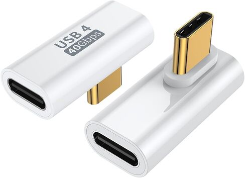 اوفيبال محول USB C بزاوية قائمة 90 درجة (عبوة من قطعتين)، وصلة تمديد بزاوية قائمة 40 جيجابايت في الثانية USB C ذكر الى USB C انثى لاجهزة ماك بوك واي ماك وايباد والتابلت والهواتف والاجهزة الاخرى من in Saudi Arabia