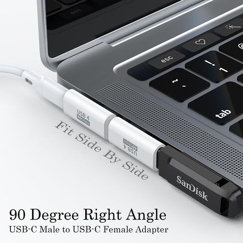 اوفيبال محول USB C بزاوية قائمة 90 درجة (عبوة من قطعتين)، وصلة تمديد بزاوية قائمة 40 جيجابايت في الثانية USB C ذكر الى USB C انثى لاجهزة ماك بوك واي ماك وايباد والتابلت والهواتف والاجهزة الاخرى من in Saudi Arabia