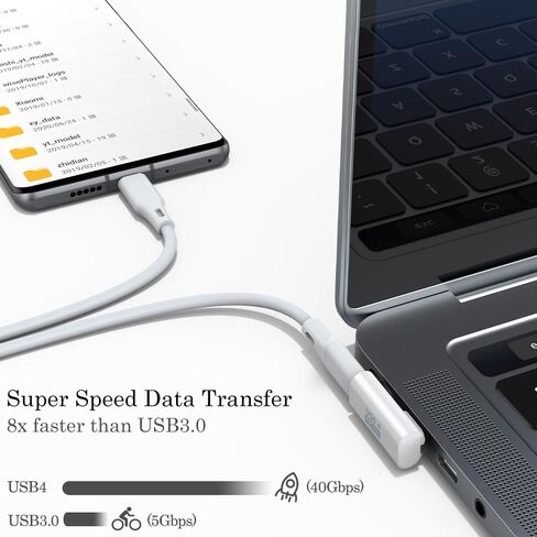 اوفيبال محول USB C بزاوية قائمة 90 درجة (عبوة من قطعتين)، وصلة تمديد بزاوية قائمة 40 جيجابايت في الثانية USB C ذكر الى USB C انثى لاجهزة ماك بوك واي ماك وايباد والتابلت والهواتف والاجهزة الاخرى من in Saudi Arabia