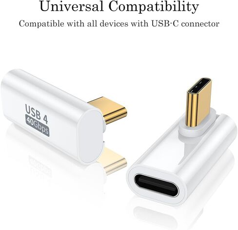 اوفيبال محول USB C بزاوية قائمة 90 درجة (عبوة من قطعتين)، وصلة تمديد بزاوية قائمة 40 جيجابايت في الثانية USB C ذكر الى USB C انثى لاجهزة ماك بوك واي ماك وايباد والتابلت والهواتف والاجهزة الاخرى من in Saudi Arabia