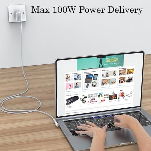 اوفيبال محول USB C بزاوية قائمة 90 درجة (عبوة من قطعتين)، وصلة تمديد بزاوية قائمة 40 جيجابايت في الثانية USB C ذكر الى USB C انثى لاجهزة ماك بوك واي ماك وايباد والتابلت والهواتف والاجهزة الاخرى من in Saudi Arabia