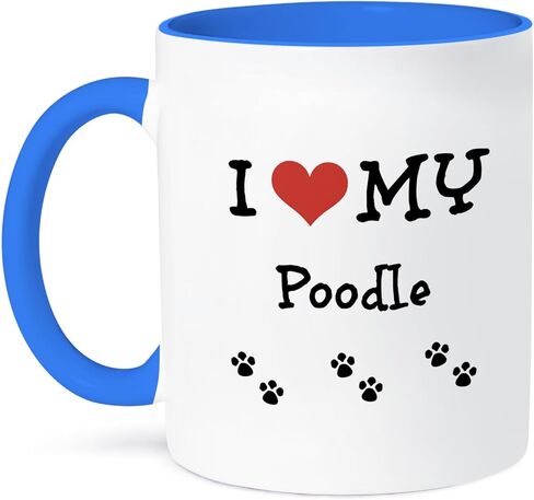 3dRose I Love My-Poodle Two Tone Mug, 11 oz, Black in Saudi Arabia