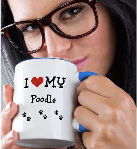 3dRose I Love My-Poodle Two Tone Mug, 11 oz, Black in Saudi Arabia