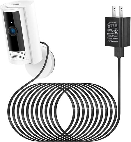 محول طاقة ALERTCAM لكاميرا Ring الداخلية وكاميرا Ring الداخلية الجديدة تمامًا (الجيل الثاني)، مع كابل شحن مسطح بطول 25 قدمًا/7.5 متر لشحن الكاميرا باستمرار (غير متوافق مع كاميرا Ring Stick Up Cam) in Kuwait