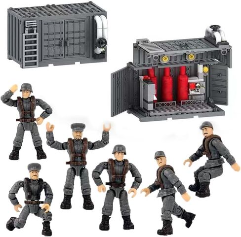 WW2 Building Block Army Military Toy 4 Military Figures and Armor Toy Thunder Containers Command Operations Building Brick Toy Battle Sets for Kids in Saudi Arabia