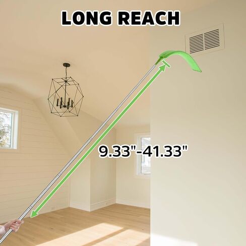 منفضة شبكة عنكبوت مع عمود تمديد، منفضة مروحة سقف بافيزيوز بمقبض طويل، منفضة مسطحة لفرشاة شبكة العنكبوت لتحت الأجهزة والأسقف العالية في الهواء الطلق in Kuwait