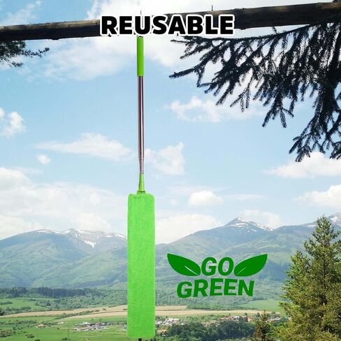 منفضة شبكة عنكبوت مع عمود تمديد، منفضة مروحة سقف بافيزيوز بمقبض طويل، منفضة مسطحة لفرشاة شبكة العنكبوت لتحت الأجهزة والأسقف العالية في الهواء الطلق in Kuwait