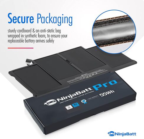 NinjaBatt بطارية بديلة A1618 A1398 لجهاز Apple MacBook Pro Retina 15 بوصة [منتصف عام 2015 فقط] - تدوم طويلاً [11.36 فولت/99.5 وات في الساعة] in Kuwait