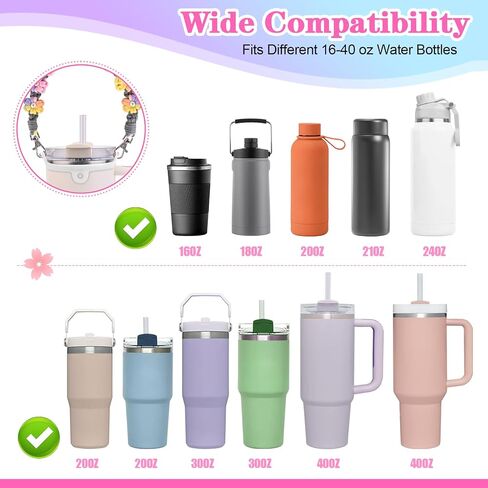 YMO Water Bottle Handle with Lip Balm Holder, Sling Holder Lanyard, Carrier with Strap, Tumbler Accessories,Compatible with Stanley Cup Accessories 16-40oz in Saudi Arabia