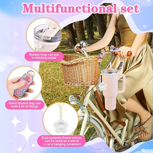 YMO Water Bottle Handle with Lip Balm Holder, Sling Holder Lanyard, Carrier with Strap, Tumbler Accessories,Compatible with Stanley Cup Accessories 16-40oz in Saudi Arabia