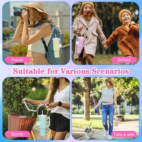 YMO Water Bottle Handle with Lip Balm Holder, Sling Holder Lanyard, Carrier with Strap, Tumbler Accessories,Compatible with Stanley Cup Accessories 16-40oz in Saudi Arabia