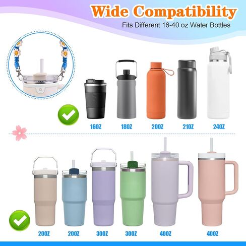 YMO ماء زجاجة مقبض مع حامل بلسم الشفاه ، حبل حامل الرافعة ، حاملة مع حزام ، إكسسوارات البهلوان ، متوافقة مع ملحقات كأس ستانلي 16-40 أوقية in Kuwait