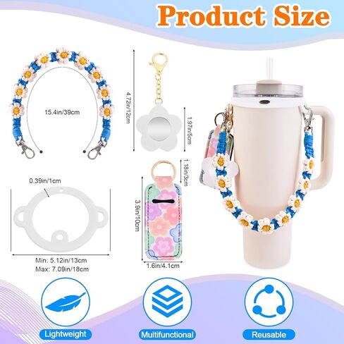 YMO ماء زجاجة مقبض مع حامل بلسم الشفاه ، حبل حامل الرافعة ، حاملة مع حزام ، إكسسوارات البهلوان ، متوافقة مع ملحقات كأس ستانلي 16-40 أوقية in Kuwait