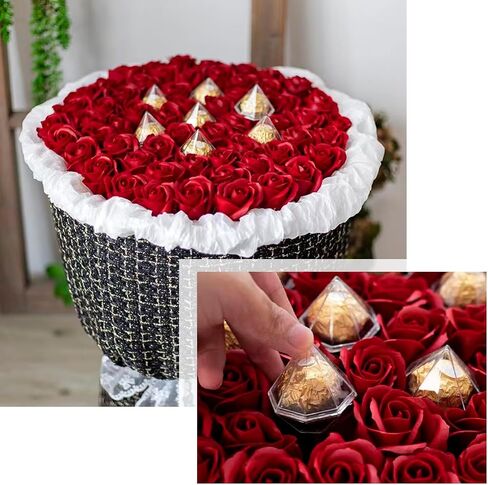 100Pcs Clear Chocolate Box Holder Plastic Round Chocolate Ball Bouquet Holder Flower Packaging Support Rack for Birthday Party in Saudi Arabia