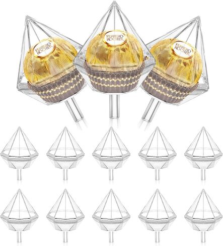 100Pcs Clear Chocolate Box Holder Plastic Round Chocolate Ball Bouquet Holder Flower Packaging Support Rack for Birthday Party in Saudi Arabia
