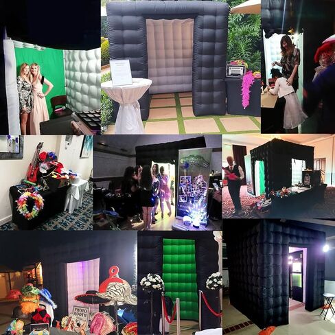 CZGBRO Inflatable Photo Booth, 16 Colors LED 8.2 x 8.2ft, White | Portable Enclosure Dimmable Shooting Photobooth Tent Kit with 2 Doors and Inner Air Blower, Remote Controller, Carry Bag in Saudi Arabia