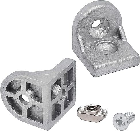 4sets Aluminum Profile Corner Bracket for 4040 Series Standard 8mm Slot Aluminum Profile,L Brackets Connector with Mounting Screws and T Nuts(Silver) in Saudi Arabia