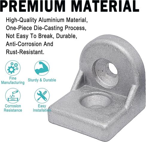 4sets Aluminum Profile Corner Bracket for 4040 Series Standard 8mm Slot Aluminum Profile,L Brackets Connector with Mounting Screws and T Nuts(Silver) in Saudi Arabia
