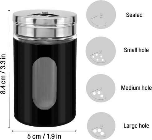 4-Piece Premium Stainless Steel Salt and Pepper Shakers Set – Adjustable Pour Holes Spice Dispenser for Salt, Sugar, Cinnamon, and Pepper – Stylish Kitchen Seasoning and Spice Shaker Set in Saudi Arabia