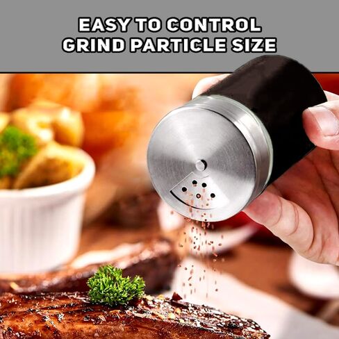 4-Piece Premium Stainless Steel Salt and Pepper Shakers Set – Adjustable Pour Holes Spice Dispenser for Salt, Sugar, Cinnamon, and Pepper – Stylish Kitchen Seasoning and Spice Shaker Set in Saudi Arabia