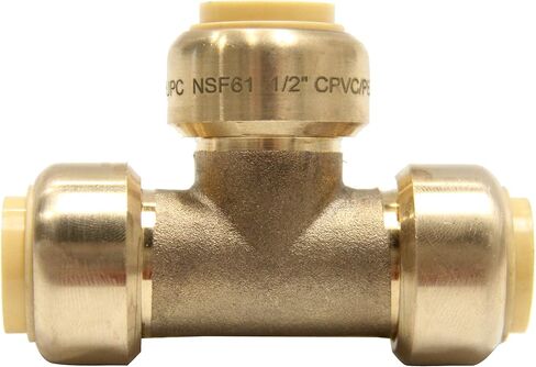 (Pack of 10) EFIELD 1/2 Inch Push Fit Fitting Bundles to Connect Pex, Copper, CPVC -Tee "T" 2 Pieces, Elbow and Coupling 4 Pieces each, with a Disconnect Clip in Saudi Arabia