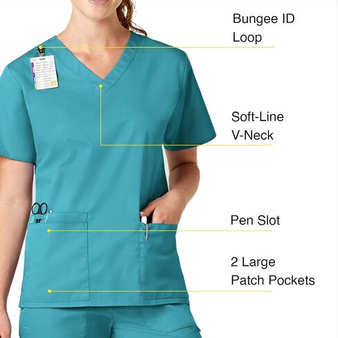 WonderWink Womens V-Neck Top Medical Scrubs Shirt, Grape, 2X US in Saudi Arabia