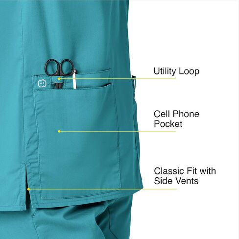 WonderWink Womens V-Neck Top Medical Scrubs Shirt, Grape, 2X US in Saudi Arabia